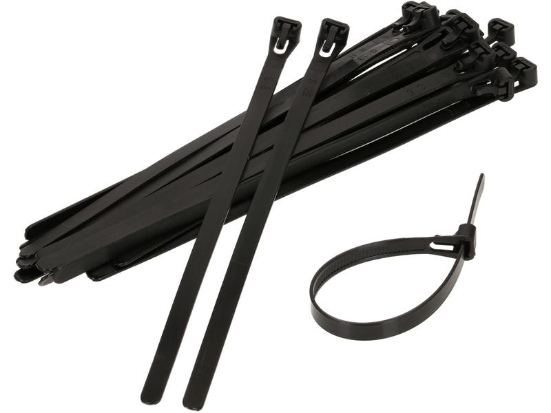 Max Hauri Kabelbinder 20 Stück Schwarz 200 mm x 7.5 mm Wiederverwendbare Kabelbinder