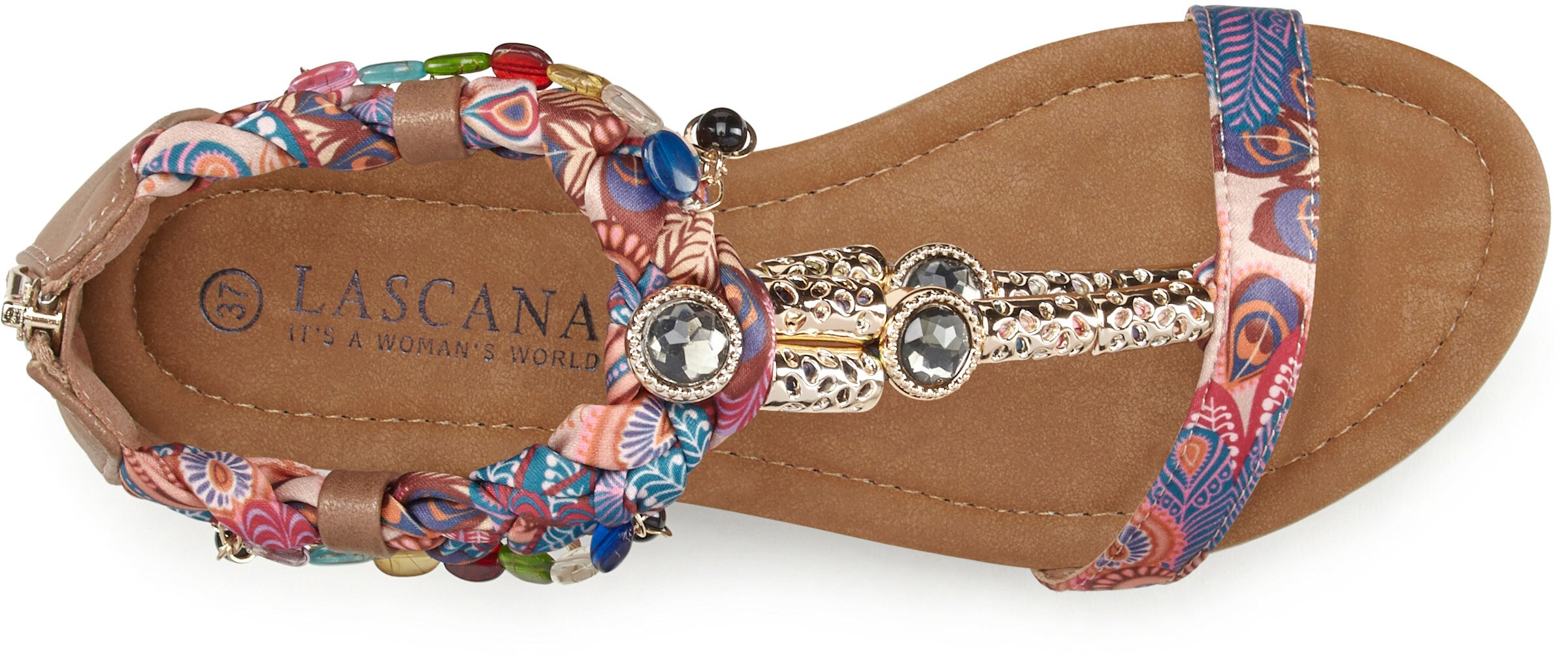 LASCANA Sandale in rosa/camelfarben