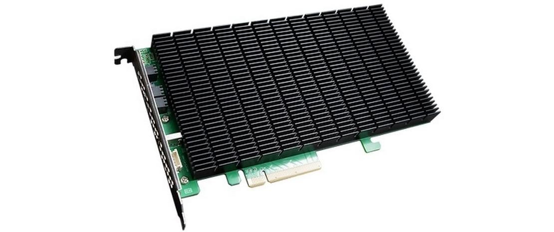 RAID-Controller SSD6204A PCI-Ex8v3 - 4x M.2 NVMe, bootfähig<br>SSD6204A Treiberloser, bootfähiger 4x M.2 PCIe Gen3 x8 NVMe RAID Controller