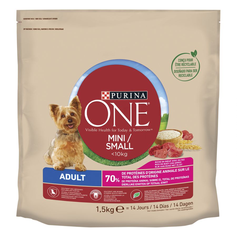 Ração Purina One Mini Adult Bifensis para Cães com Sabor Carne Bovina