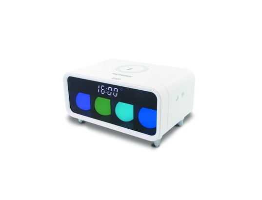 METRONIC - Réveil avec chargeur sans fil par induction, effets lumineux