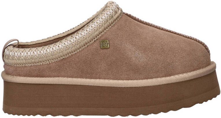 Nelson suède pantoffels taupe