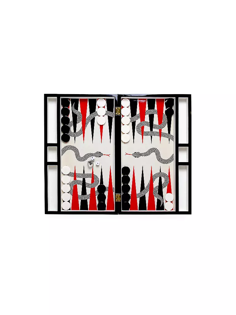 JONATHAN ADLER Backgammon Set EDEN 47x57cm Black/Red schwarz