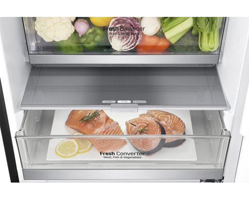LG GBB92MCACP koel-vriescombinatie, afmetingen (B x H x D): 59,5 x 203 x 67,5 cm, koelgedeelte: 277 l, vriesgedeelte: 107 l, inhoud: 5 flessen