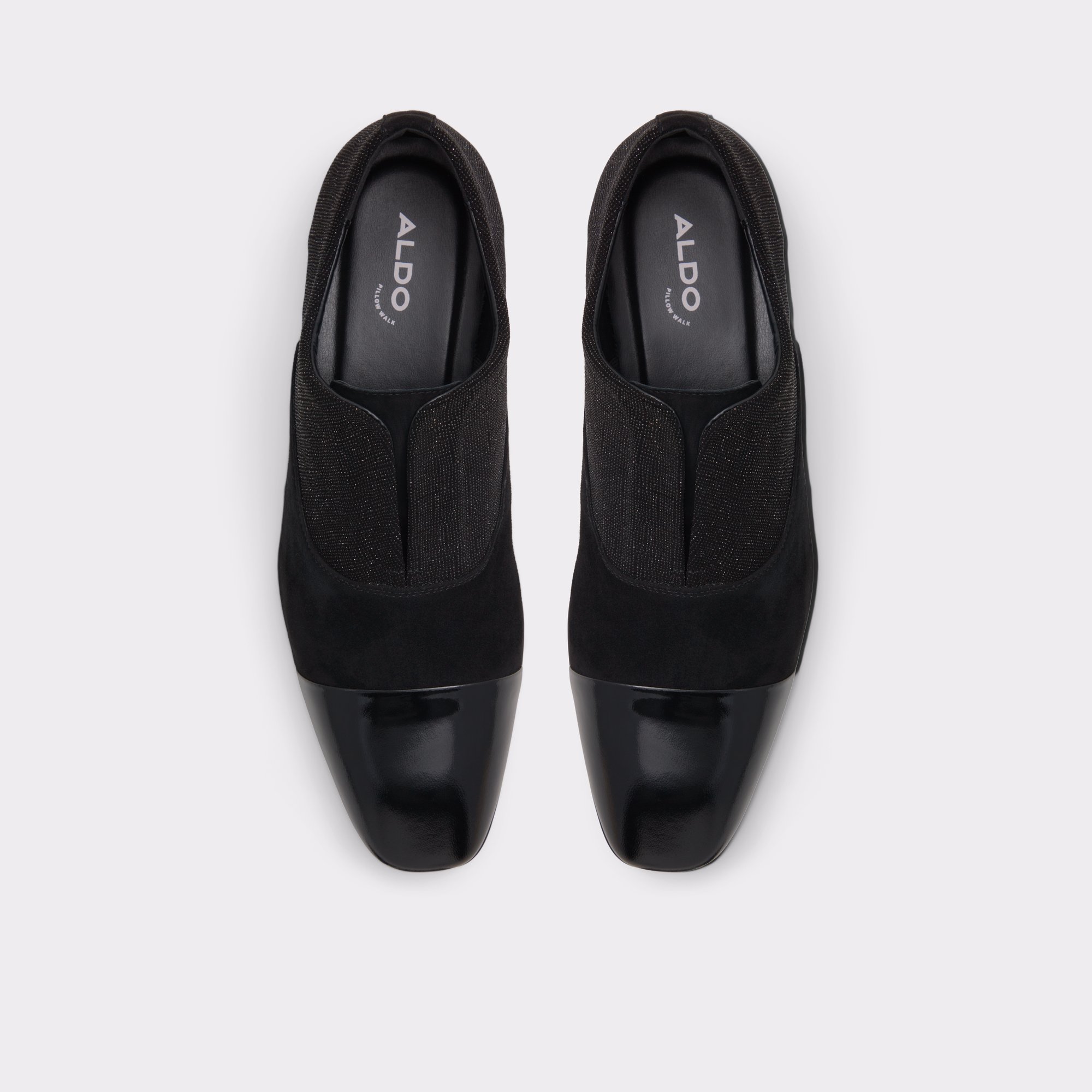 Valenti Black Leather Mixed Material Men Dress Shoes