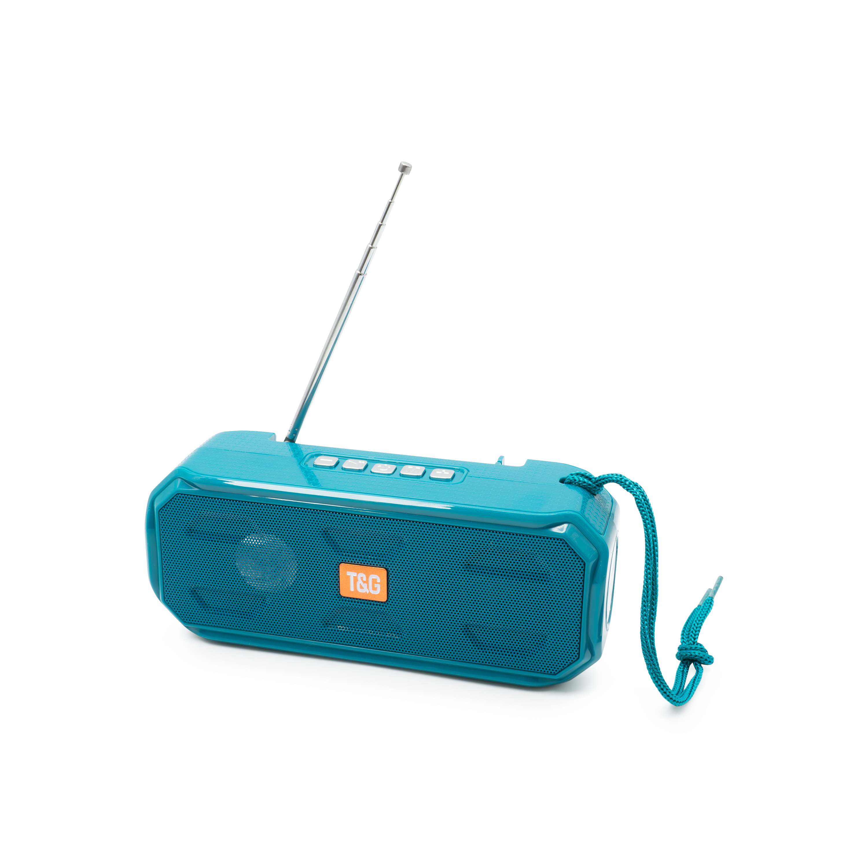 3in1 Bluetooth 5.0 Lautsprecher FM Radio Solar Powerbank 1200mAh   Taschenlampe (MicroSD Slot   Aux In) - Türkis