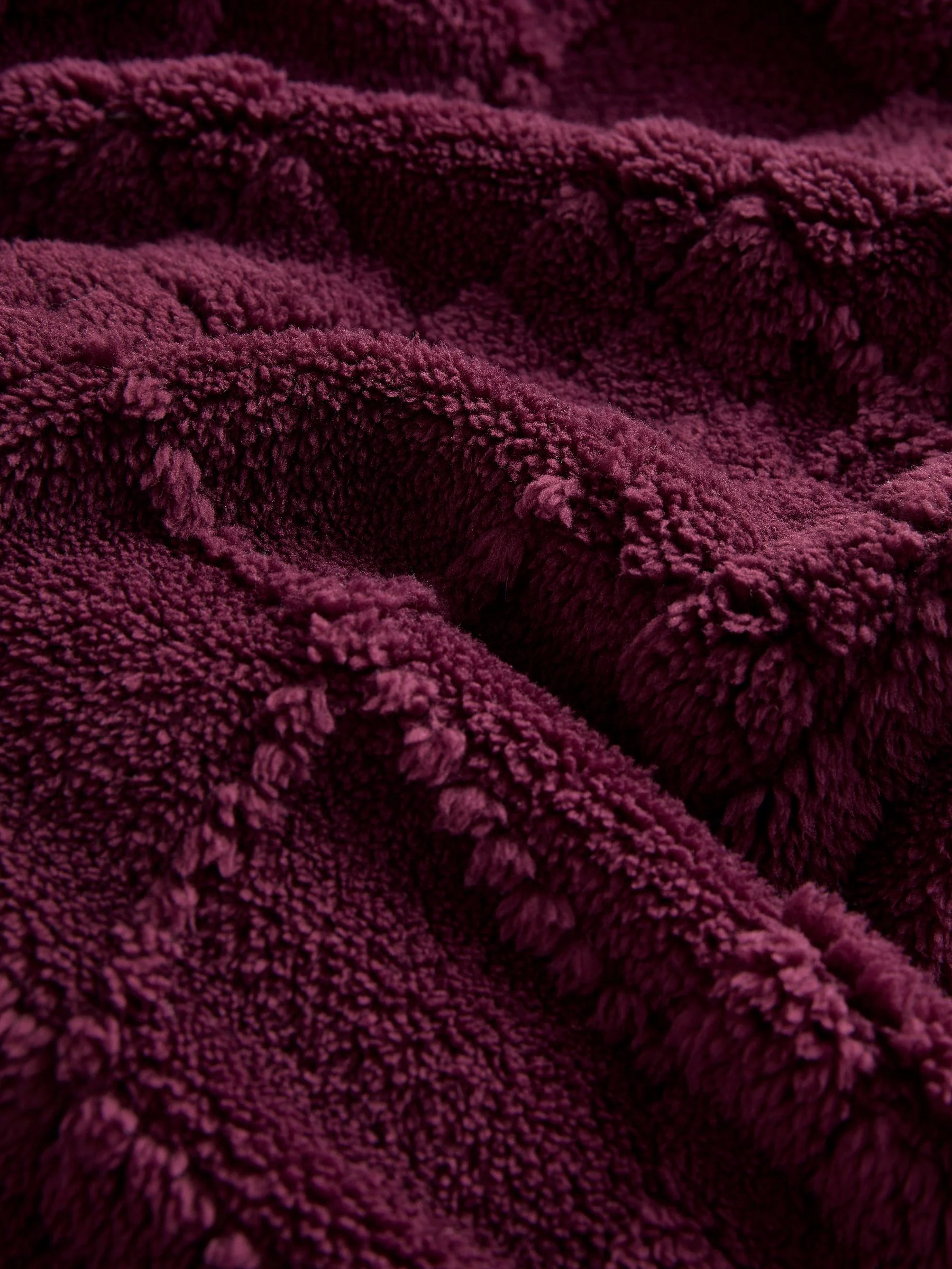 Bordeauxrood met argylepatroon - Behaaglijke fleece badjas