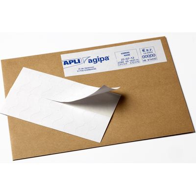 Apli Agipa - 1000 Étiquettes affranchissement blanches - 140 x 40 mm - coins droits - réf 115498