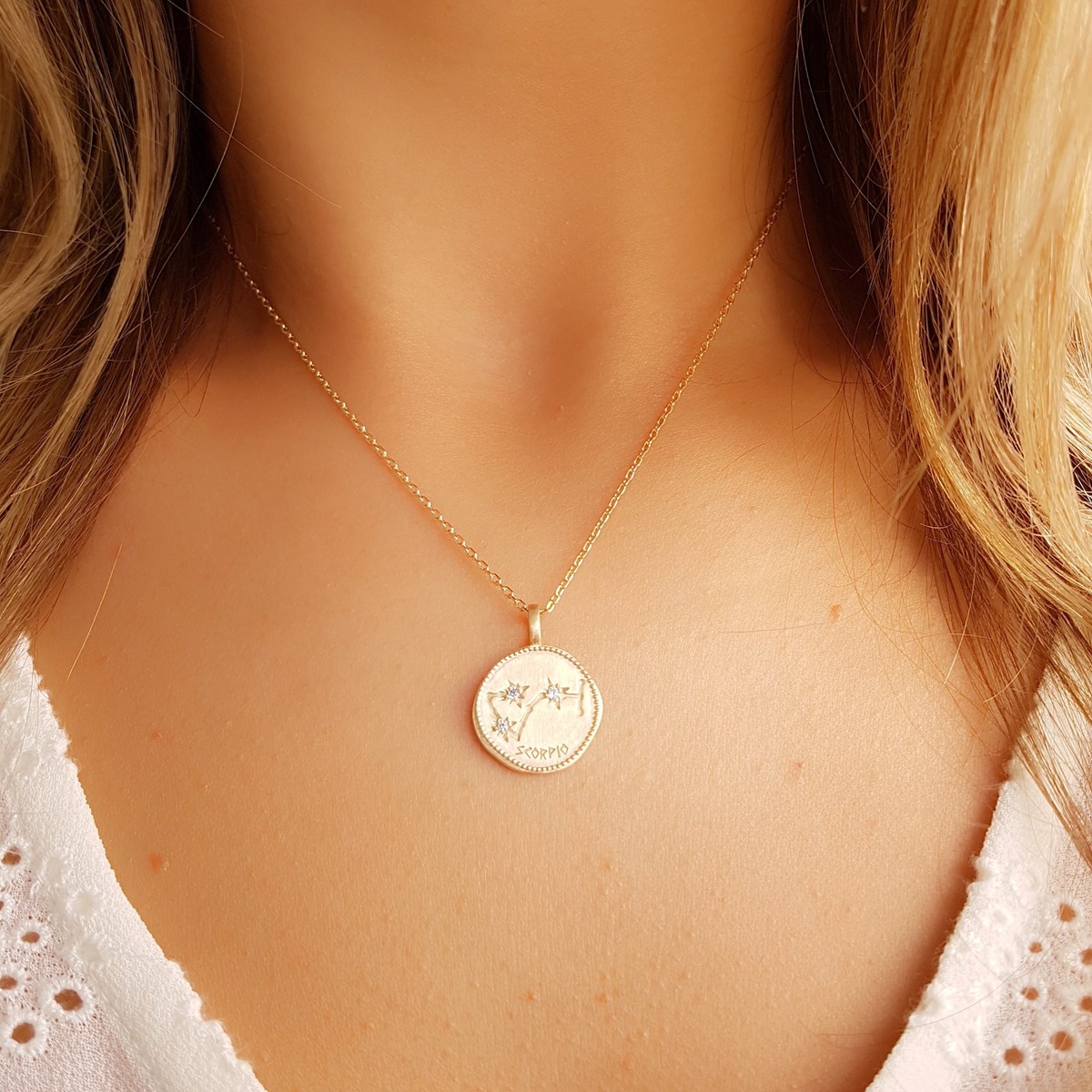 Collier Plaqué Or Signe Astrologique Zodiaque Pendentif Constellation Sagittaire