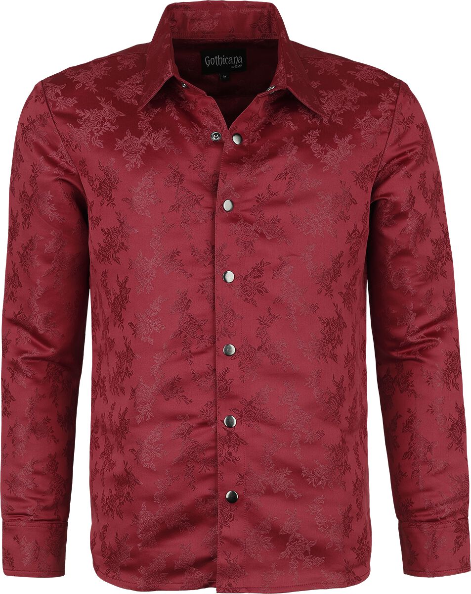 Woven Rose Shirt | Gothicana by EMP Chemise manches longues