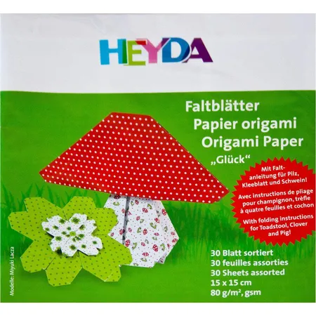 Heyda 20-48 755 59 Origami Faltblätter Glück, 15 x 15 cm