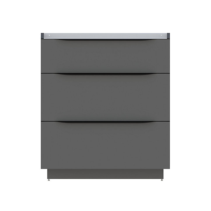 Meuble sous vasque à poser Pamili anthracite brillant 80 cm