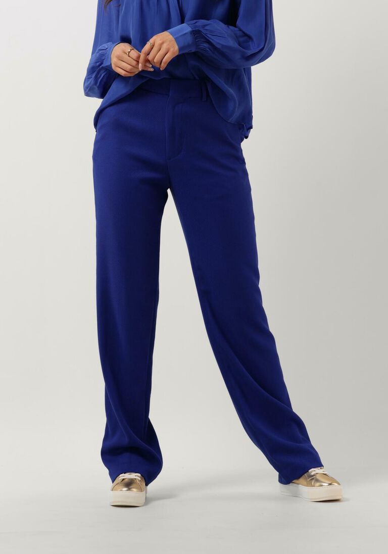 SCOTCH & SODA blauwe scotch & soda wijde broek hailey - high-rise straight leg trousers