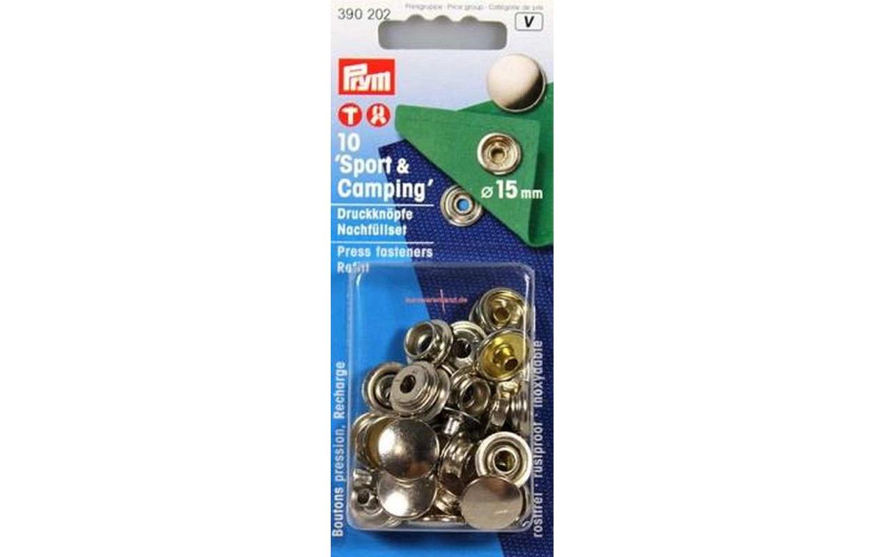 Druckknöpfe Anorak Silber, 15 mmNähfreie Druckknöpfe zum Nachfüllen