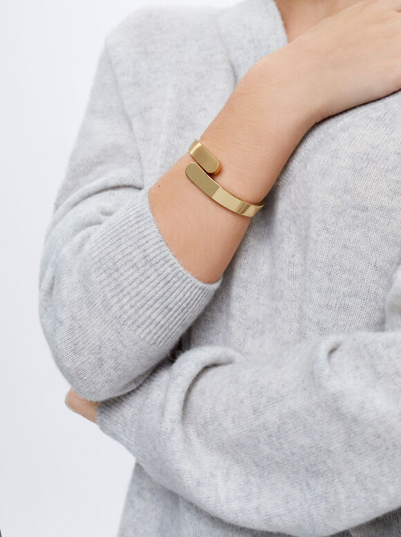 Pulsera Rígida Dorada - Dorado