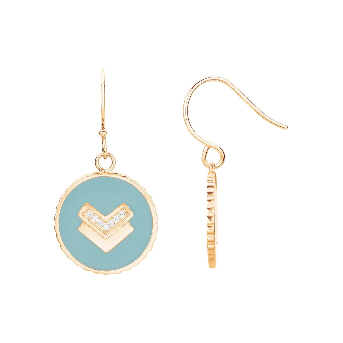 Boucles d'oreilles pendantes en Plaqué Or jaune