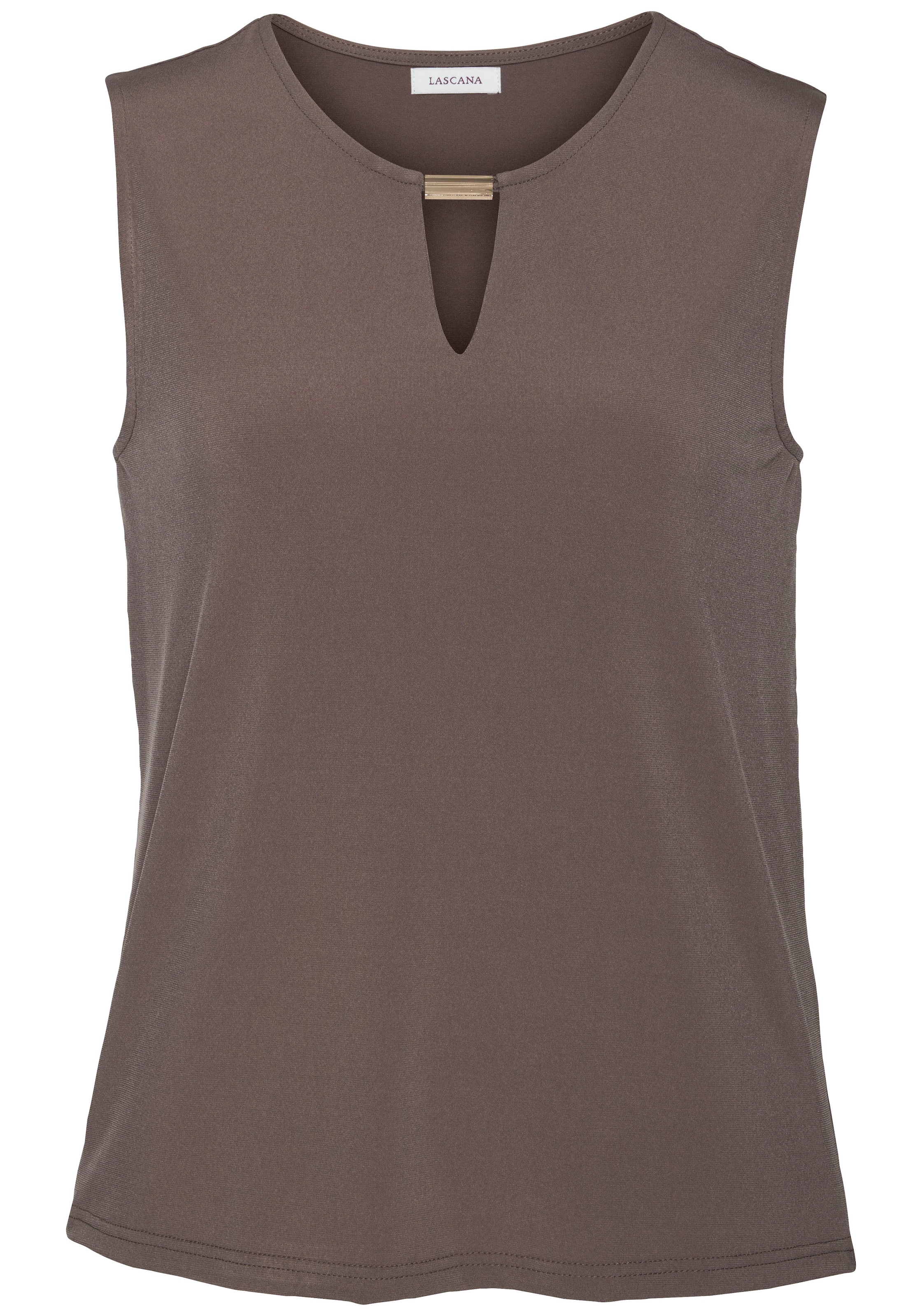 LASCANA Tanktop , aus glatter Jerseyqualität mit Cut-out, elegantes Sommertop, bügelfrei