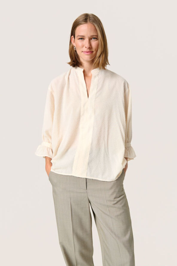 Soaked in Luxury SLVina Amily Blouse 3/4 Whitecap gray