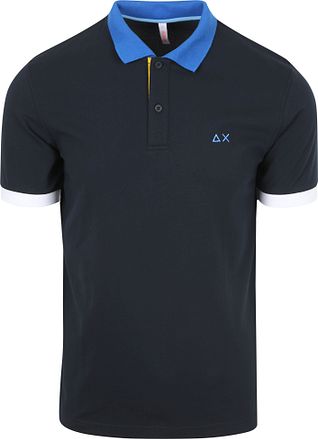 Sun68 Poloshirt Color Way Navy A35116-07 kopen