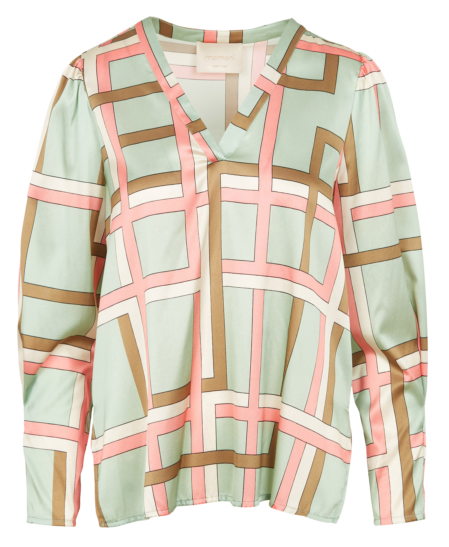 MORGAN - Blouse col V en soie ample | Vert