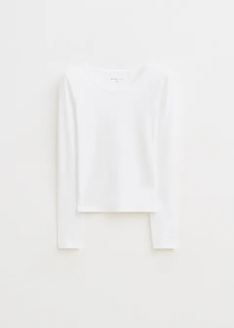Basic t-shirt met lange mouw wit (WIT)