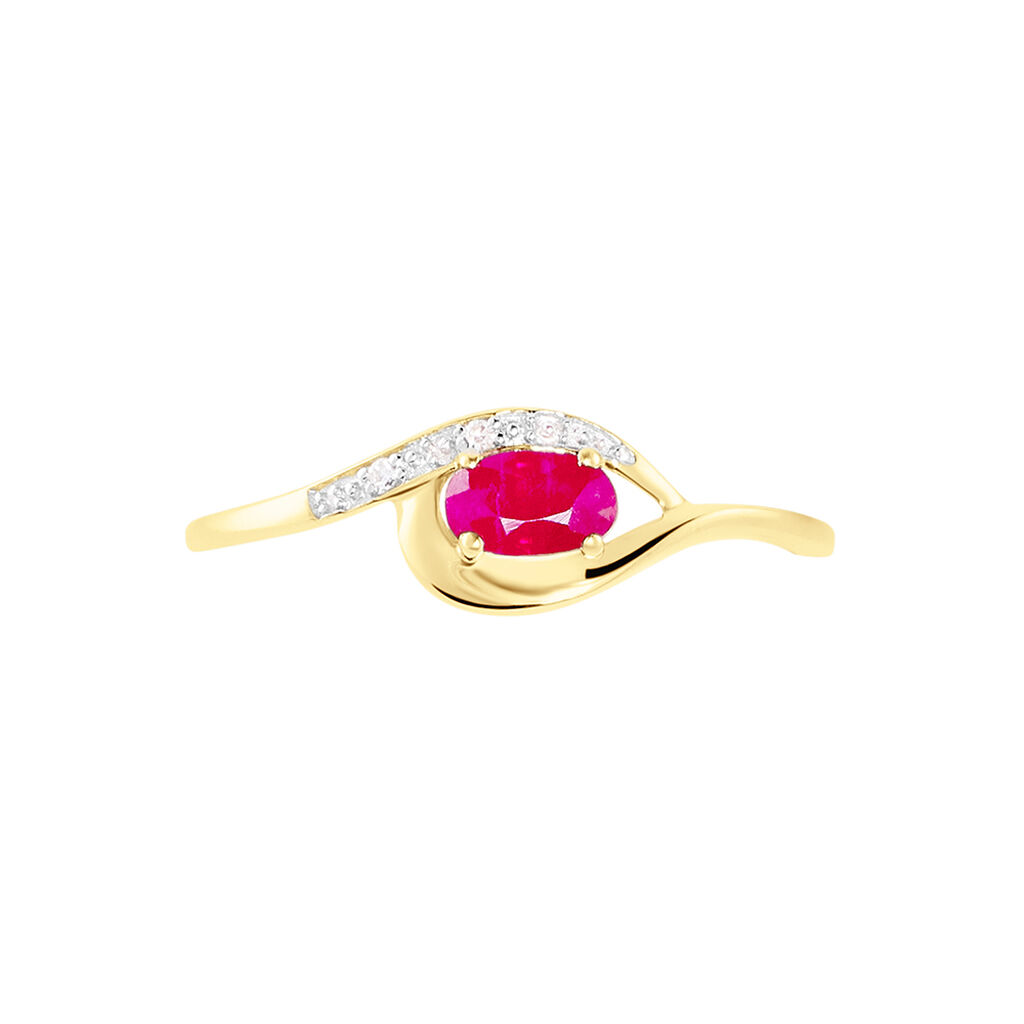 Bague Emotion Or Jaune Rubis Diamant