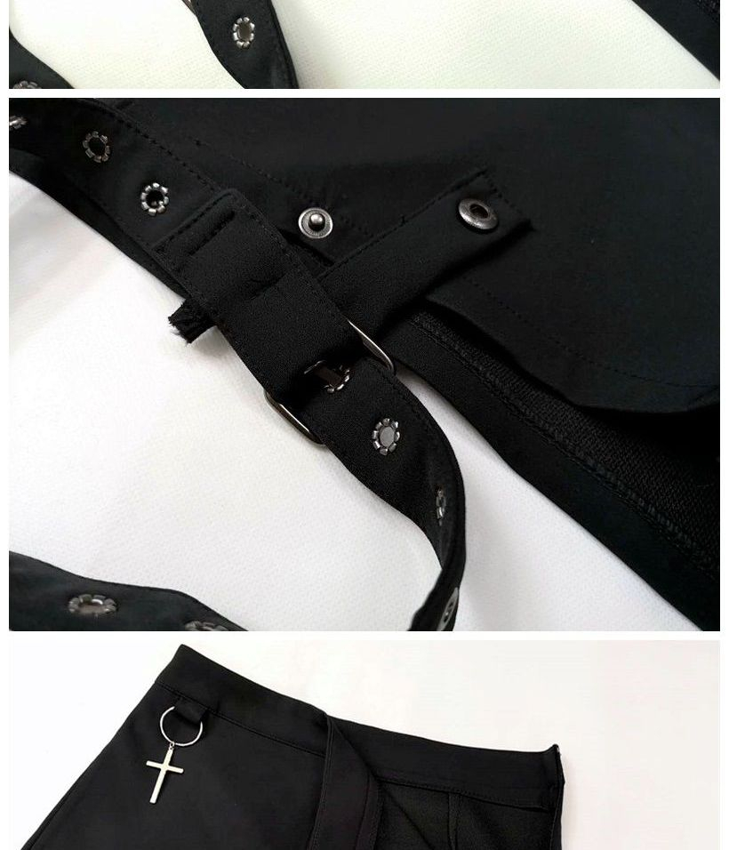 Miu B - Cross Accent Shorts met afneembare jarretels