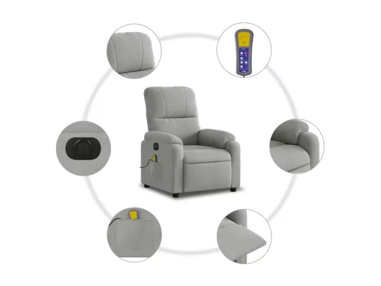 Fauteuil inclinable massant électrique gris clair