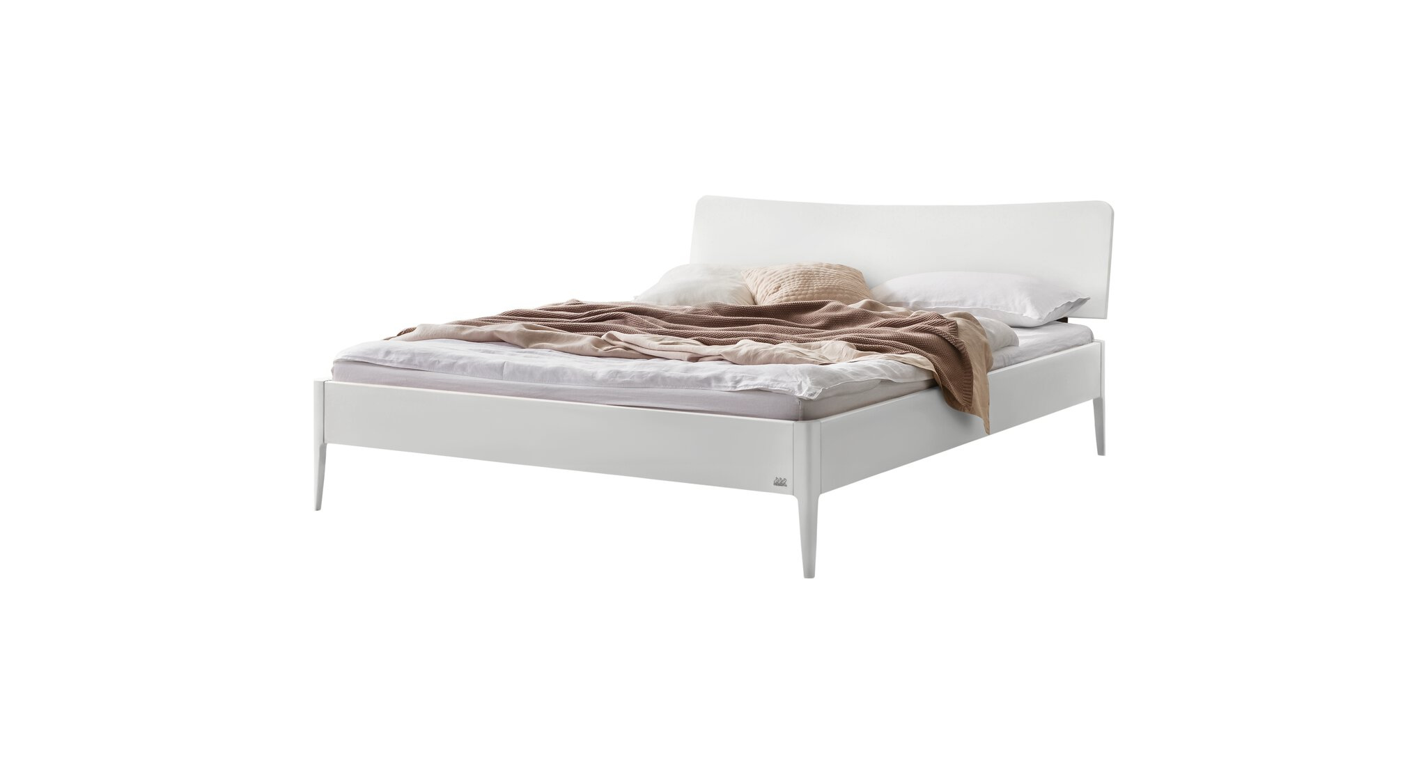 Holzbett HASENA SPEZIA 140X200cm Höhe 20cm Buche Buche weiß