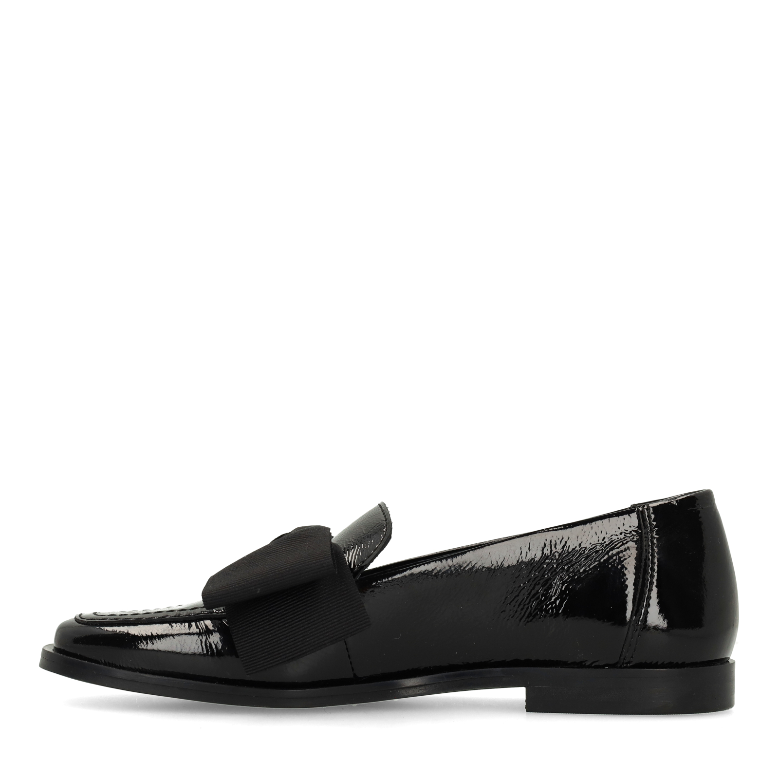 Zwarte lakleren loafers met strik