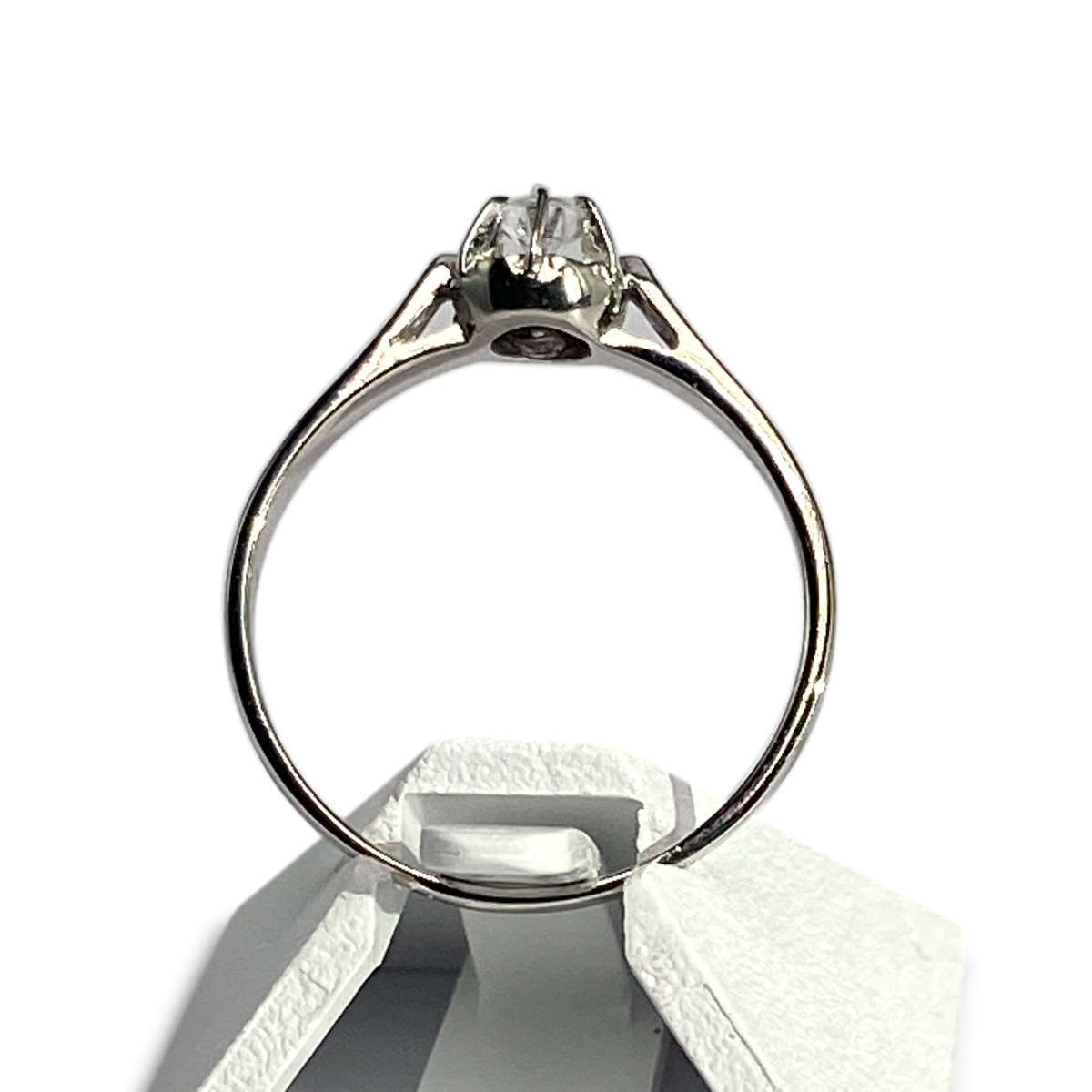 Bague d'occasion or 750 blanc zirconia