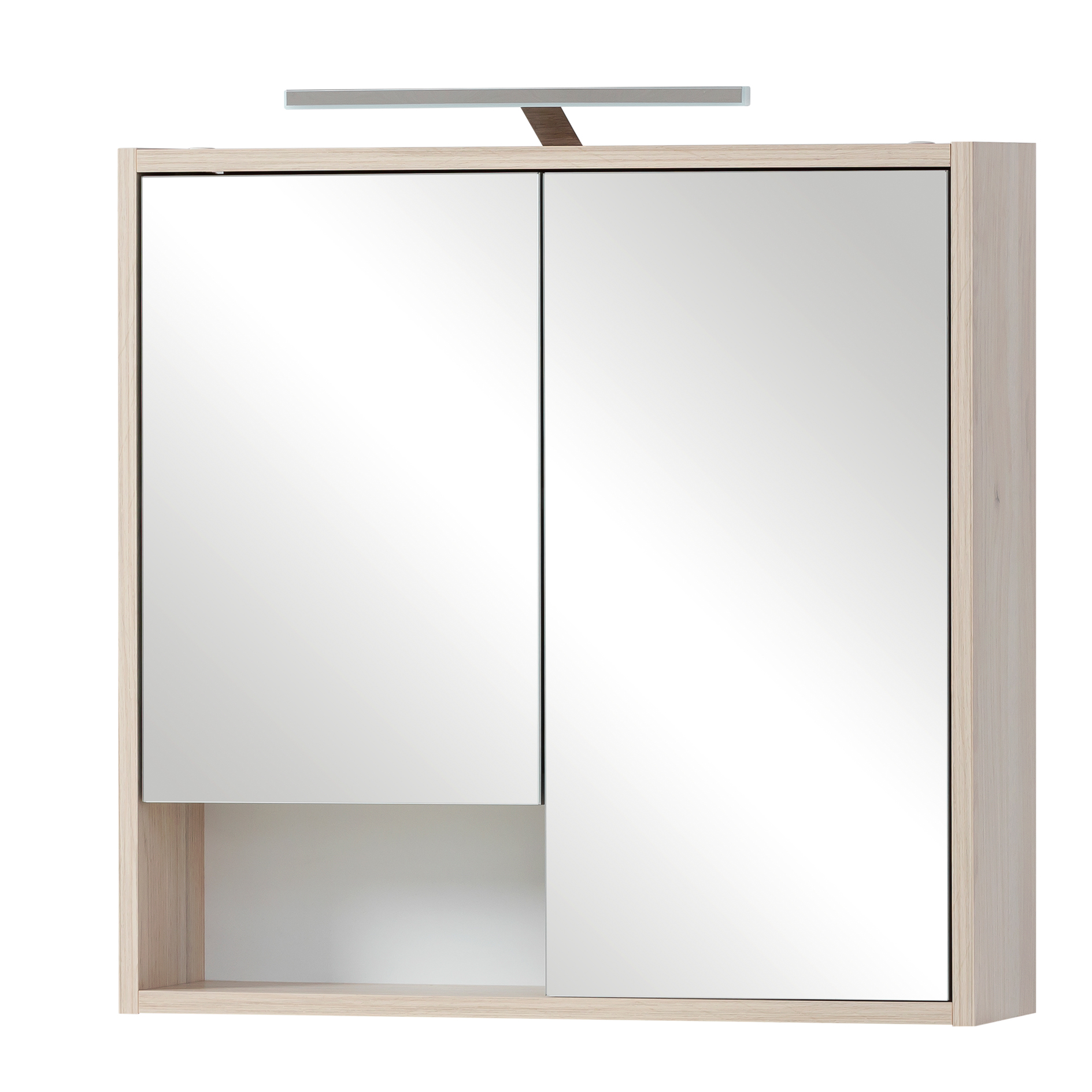 Spiegelschrank - Sandeiche - 63,5 cm - mit Beleuchtung