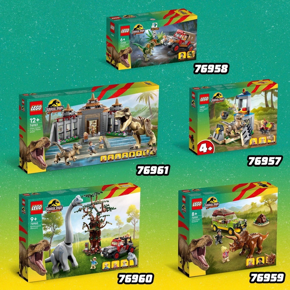 LEGO Jurassic Park 76961 Besucherzentrum: T. rex & Raptor greifen an – Jurassic World Set