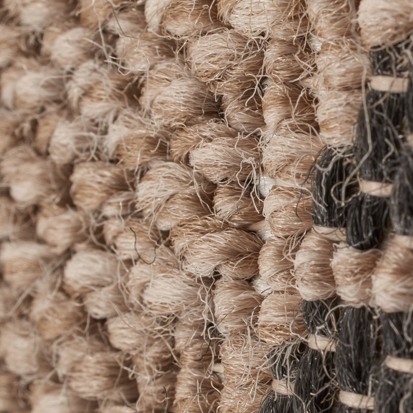 Nazar Rugs Tapis aspect jute TULUM 9062 noir - 200x290 cm