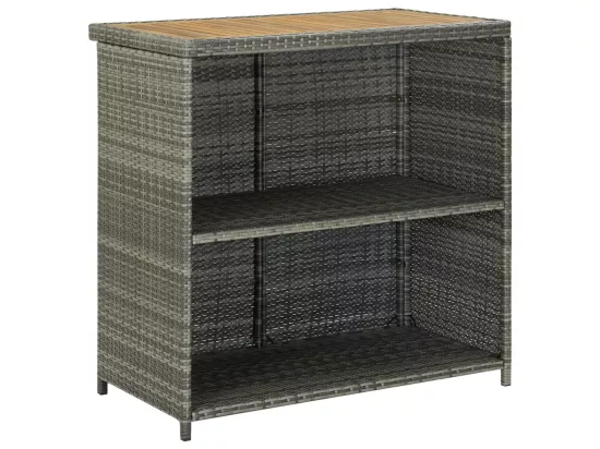 Ensemble de bar 3 pcs Résine tressée Gris