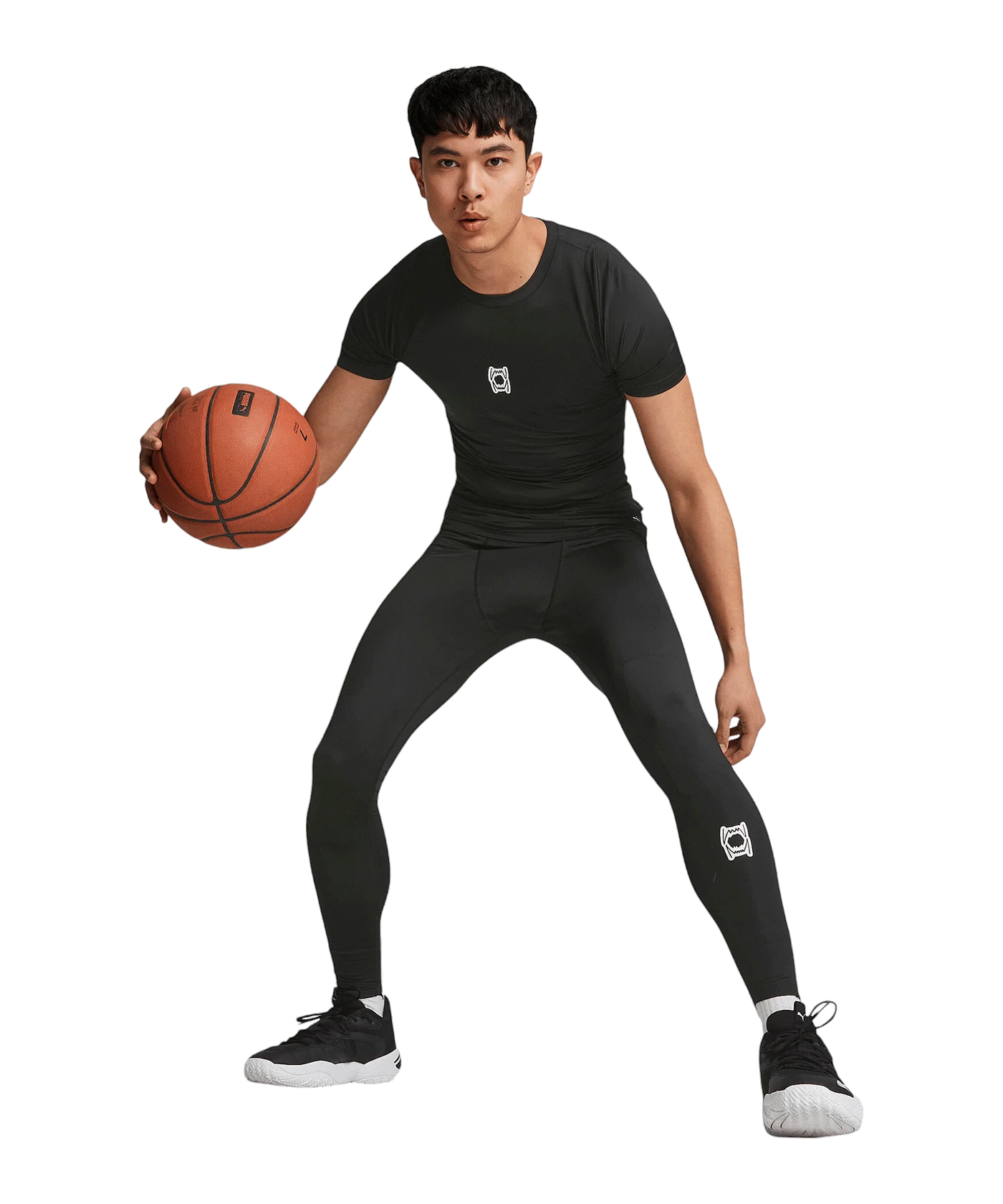 PUMA Hoops Team Full Tight Schwarz F01