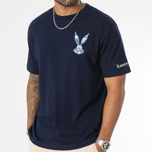 Tee Shirt Oversize Large Sleeves Bugs Bunny Graffiti Blue Bleu Marine