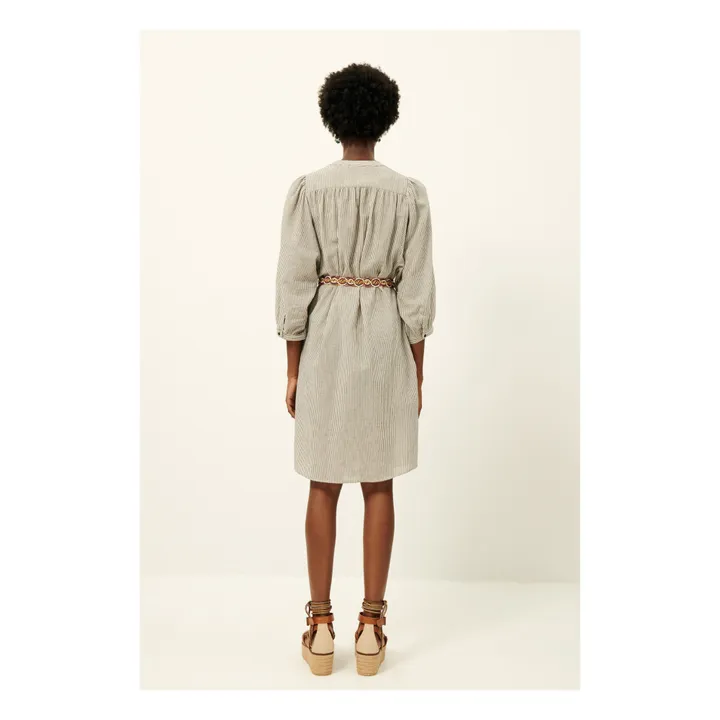 Sessùn Robe Mercadel Rayures Coton Bio | Noir