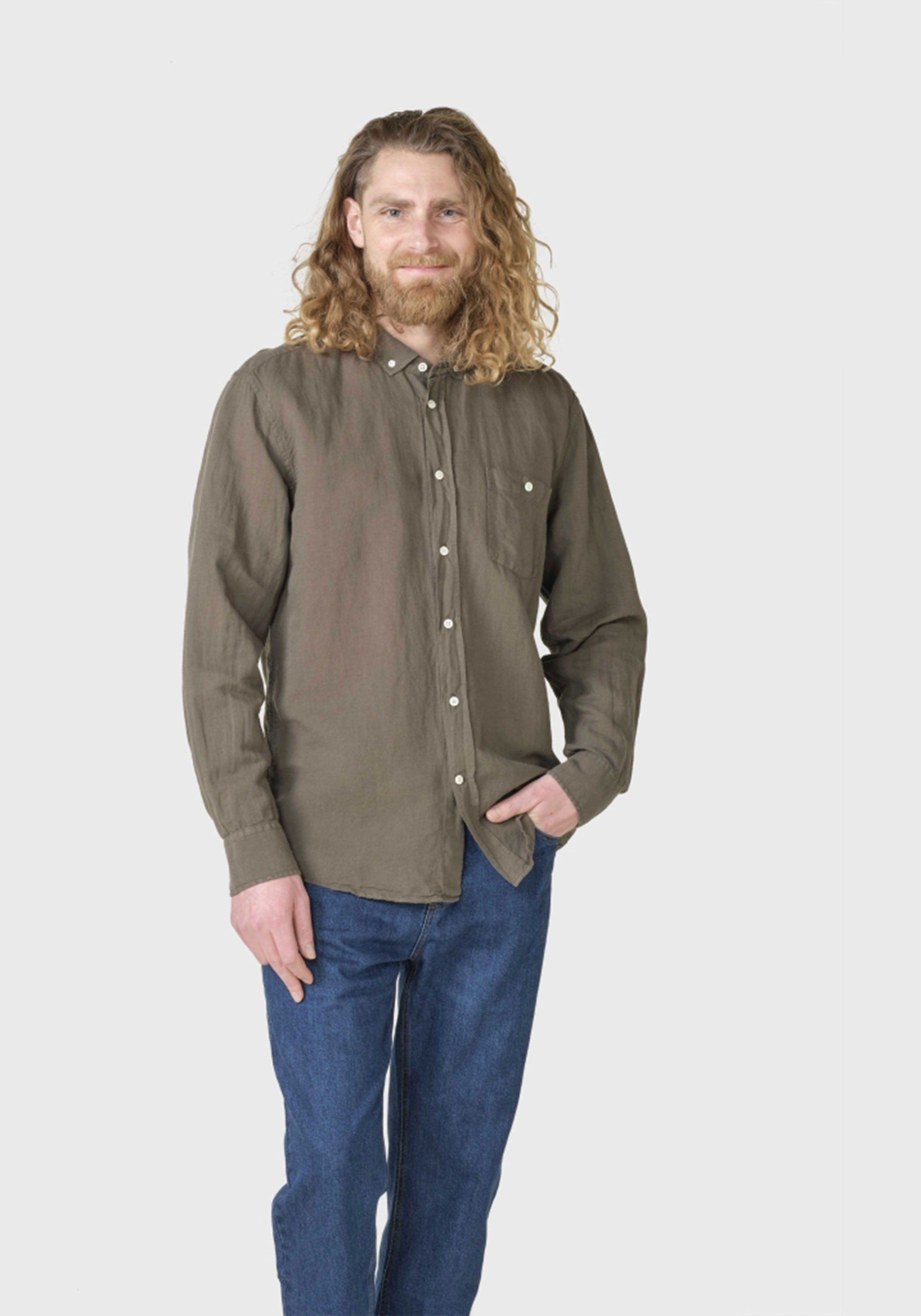 Klitmøller Collective Leinenhemd Benjamin Linen Shirt Taupe