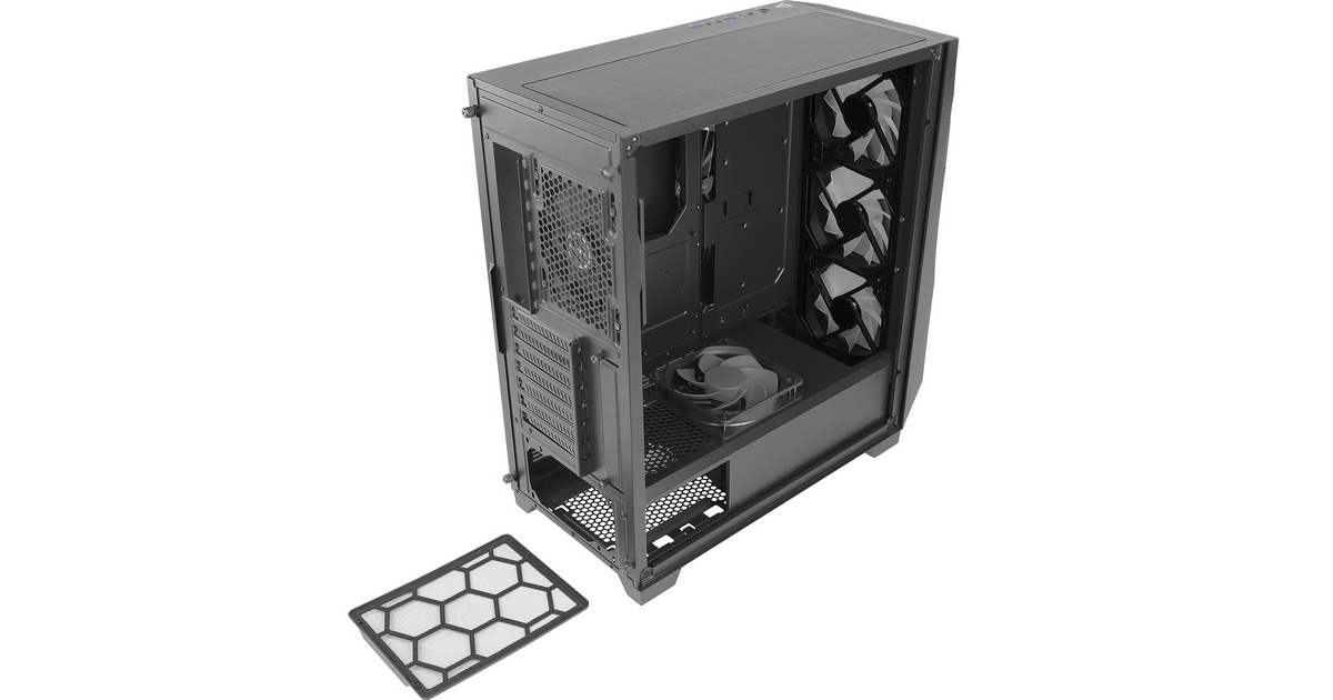 AntecDF700 FLUX midi tower behuizing  (Zwart | 2x USB-A | RGB | Tempered Glass)