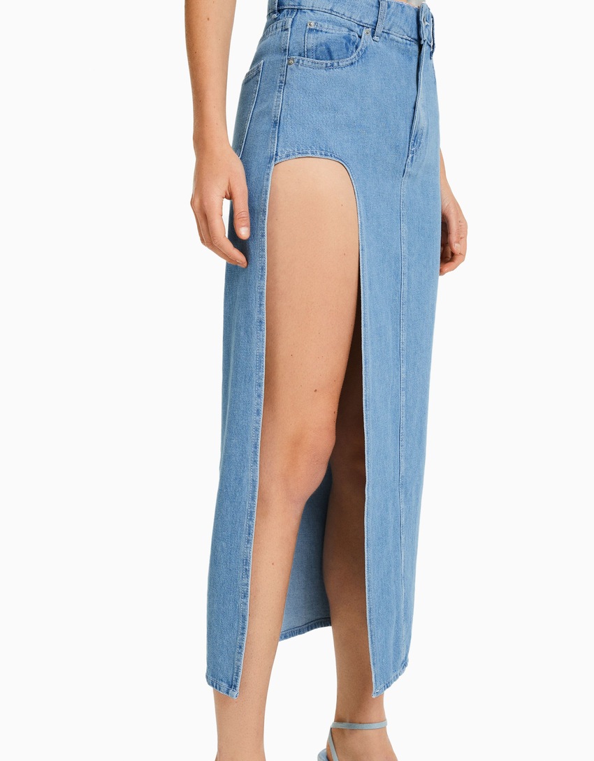 Saia longa de jeans