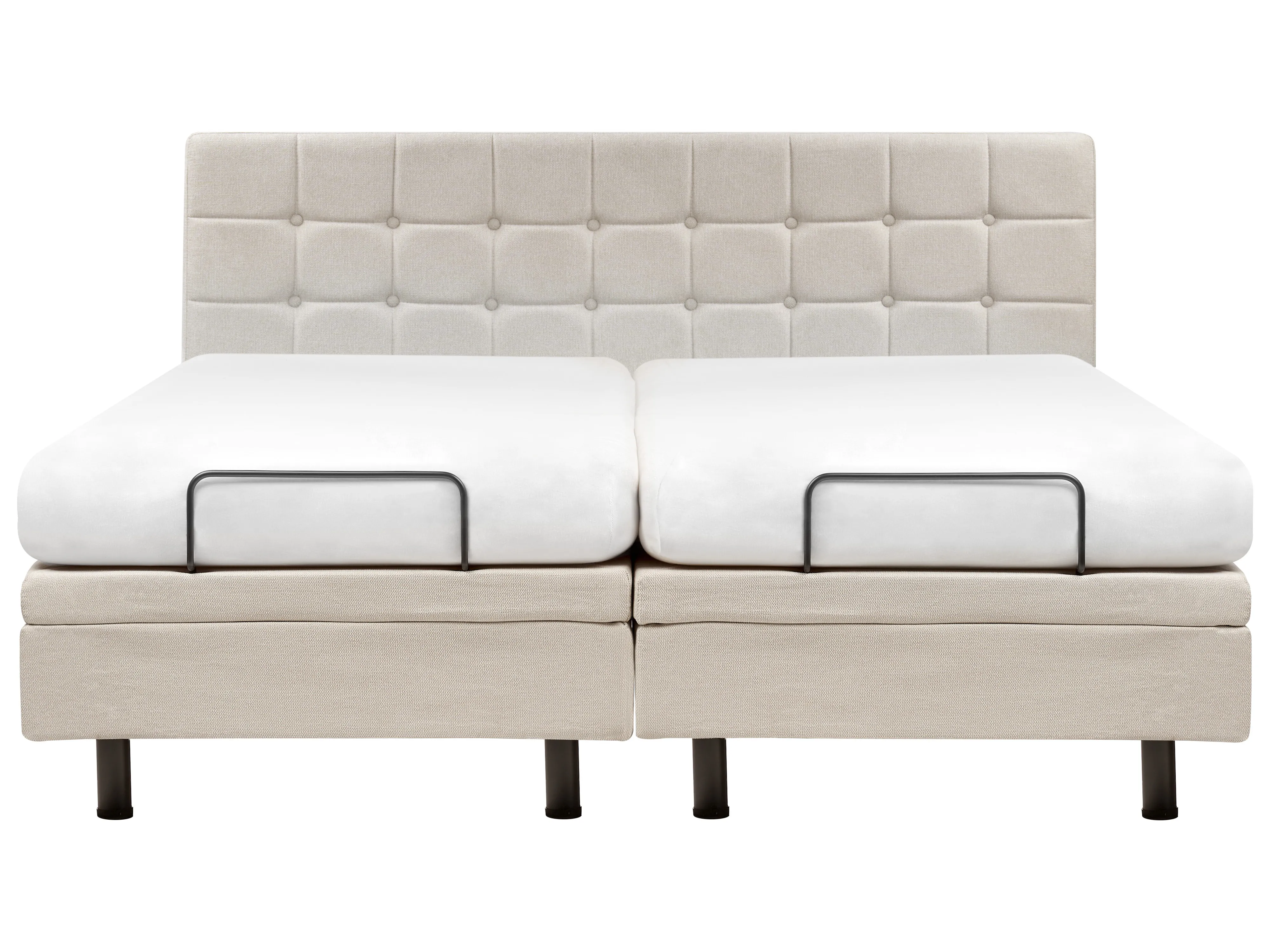 Verstelbaar bed Stof DUKE 180 x 200 cm Lichtbeige