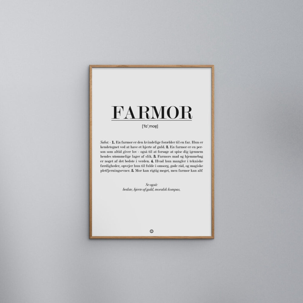 Køb Poster & Frame Citatplakat - Farmor Definition