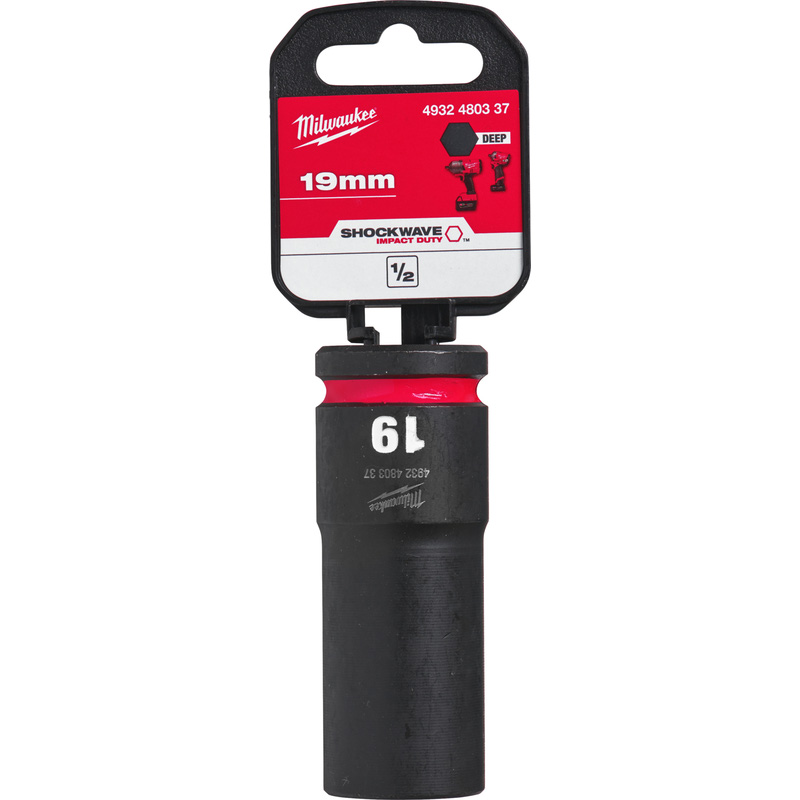 Milwaukee slagdop Shockwave 1/2 lang 19mm
