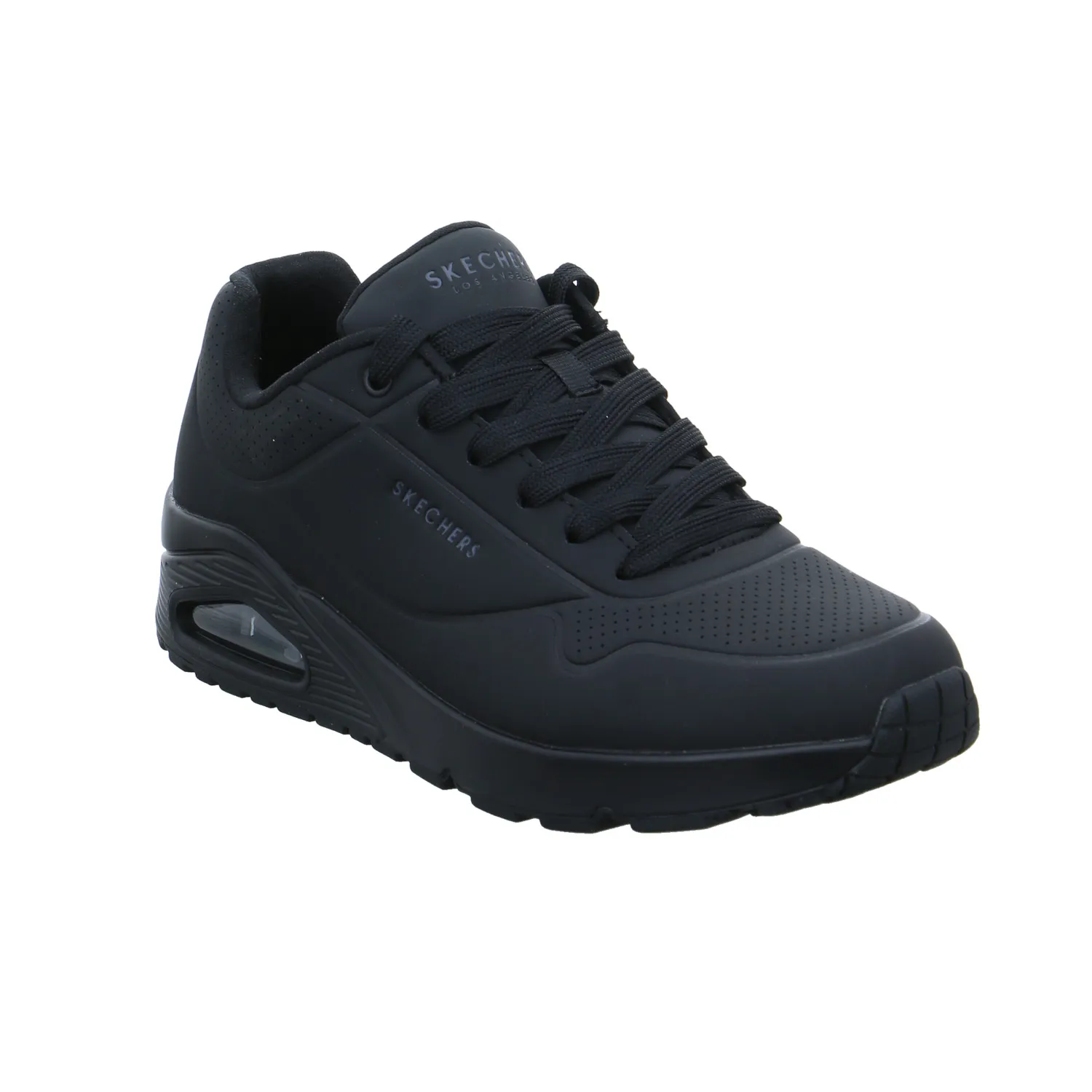 SKECHERS Halbschuhe Sneaker Schwarz Lederimitat
