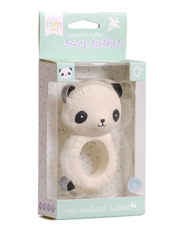 Beißring PANDA in weiß/schwarz