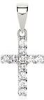 Kruis hanger 14 karaat witgoud Diamant
