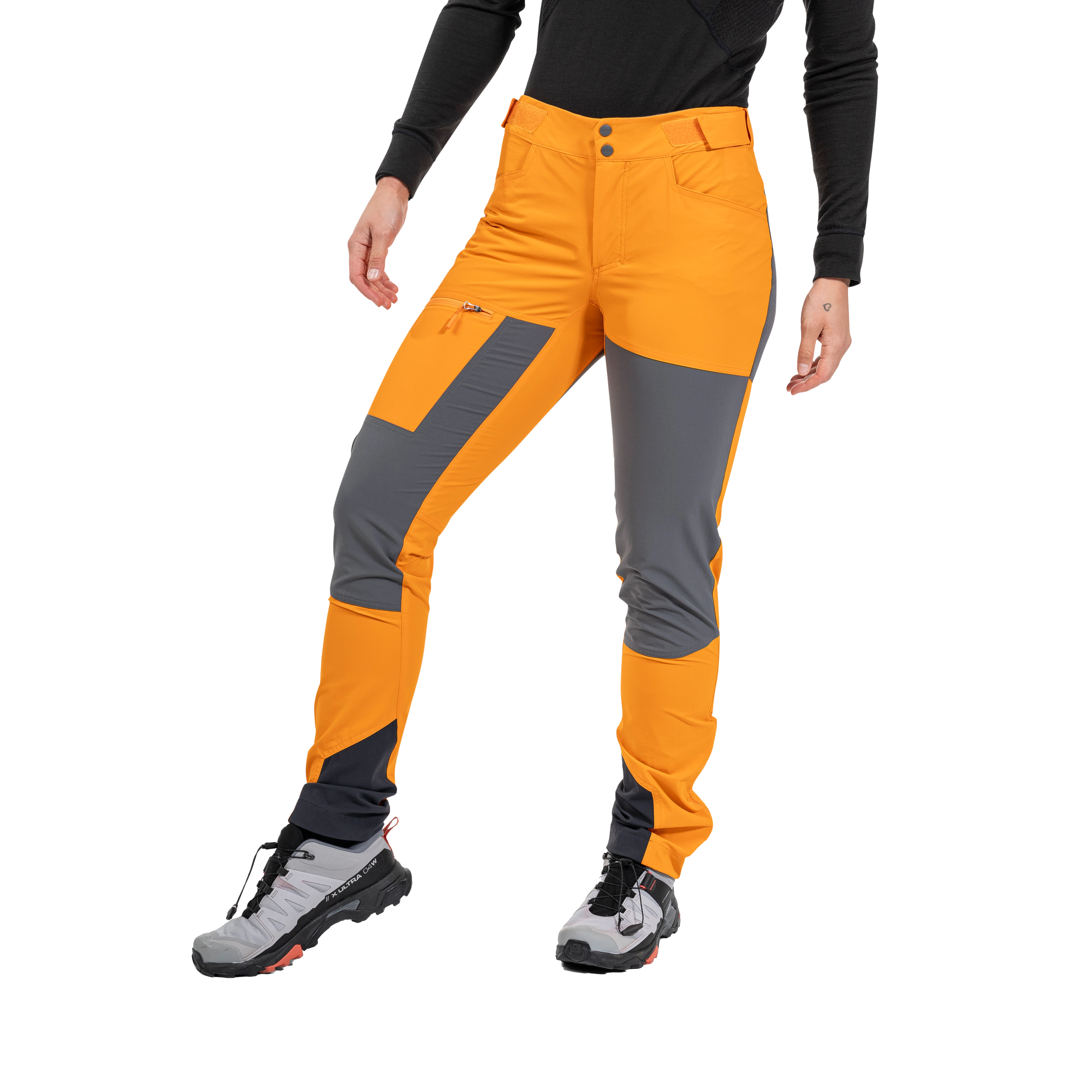 Cecilie Mountain Softshell Pants Cloudberry Yellow / Solid Dark Grey