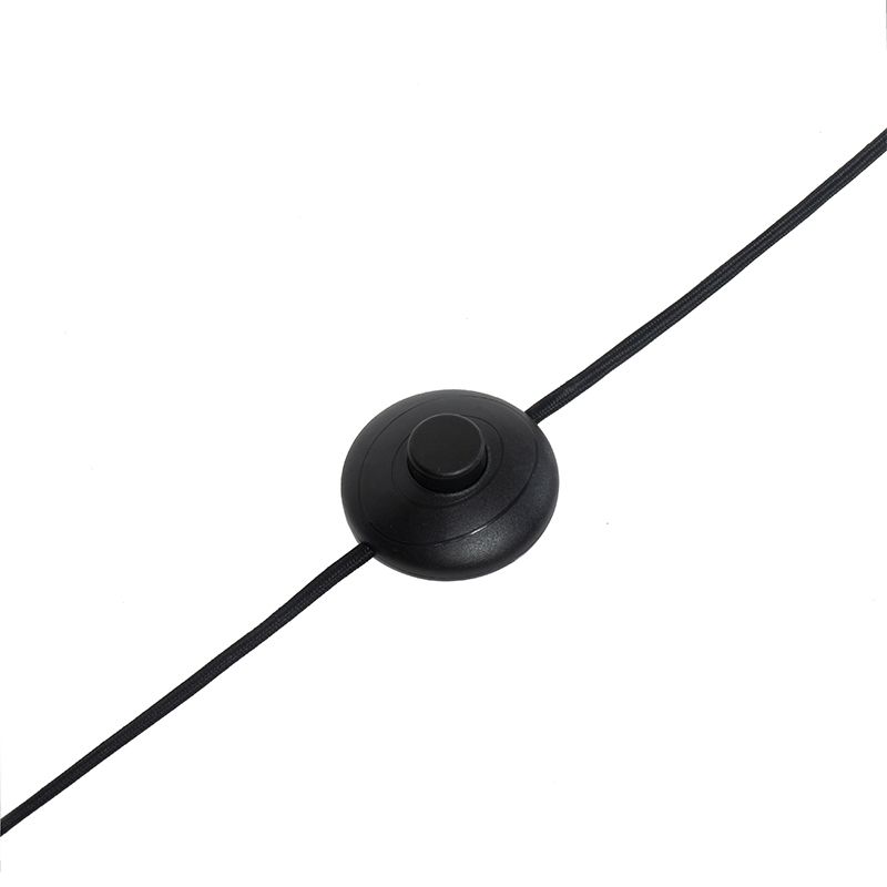 Moderne vloerlamp zwart 5-lichts met smoke glas - Athens