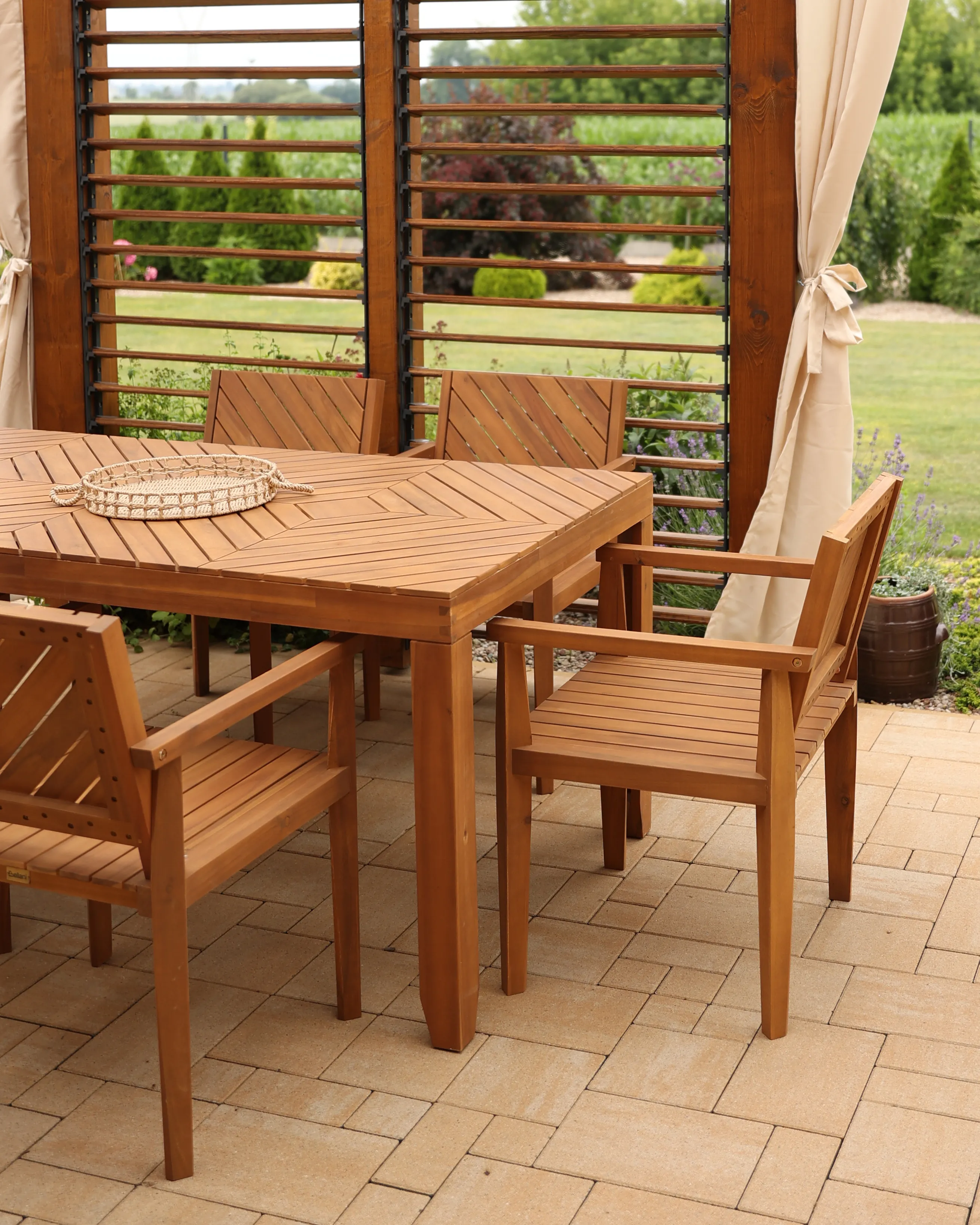 Tuinset 4-zits BARATTI Acaciahout Bruin